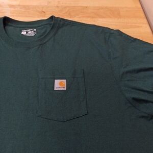 Carhartt Pocket Henley T-Shirt Cotton Loose Fit Men's 2XL Short Sleeve